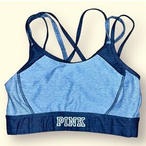 Victoria's Secret PINK ULTIMATE Blue Racerback Sports Bra, size small